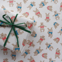 Bear Exercising Wrapping Paper - 3 Sheets - Parkette.