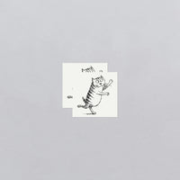 Foss the Cat Edward Gorey Tattoo Pair - Parkette.