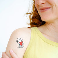Snoopy Heart Hug Tattoo Pair - Parkette.