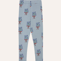 Bouquets Light Blue Leggings