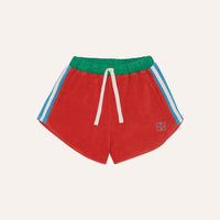 Red Color Block Shorts
