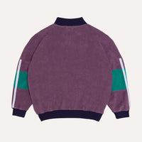 Purple Color Block Kids Zipped Sweatshirt - Parkette.