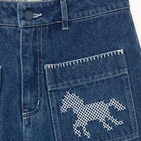 Embroidered Horses Jeans