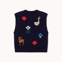100% Merino Wool Intarsia Vest