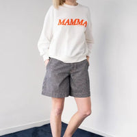 Striped Denim Bermuda Shorts - Parkette.