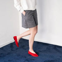 Striped Denim Bermuda Shorts - Parkette.