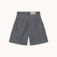 Striped Denim Bermuda Shorts - Parkette.