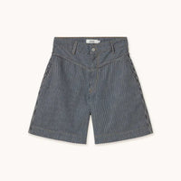 Striped Denim Bermuda Shorts - Parkette.
