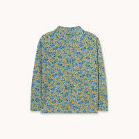 Flower Pattern Rib Mockneck