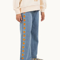 Strawberries Embroidered Jeans - Parkette.