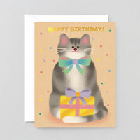 Cat & Bow Tie Birthday Greeting Card