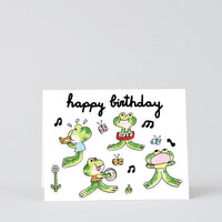 Happy Birthday Frog Band Greeting Card