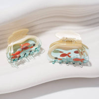 White Swan Hair Claw in Crystal Clear Blue Acetate - Parkette.