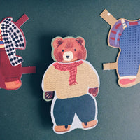 Bear Paper Doll Holiday Card - Parkette.