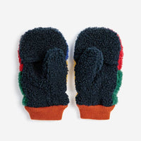 Kids Color Block Sheepskin Mittens - Multicolor - Parkette.