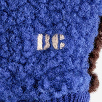 Sheepskin Color Block Blue Gloves - Parkette.