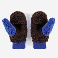 Sheepskin Color Block Blue Gloves - Parkette.