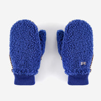 Sheepskin Color Block Blue Gloves - Parkette.