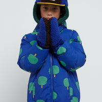 Sheepskin Color Block Blue Gloves - Parkette.