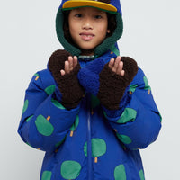 Sheepskin Color Block Blue Gloves - Parkette.
