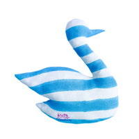Swan Pillow in Cyan White Stripe - Parkette.