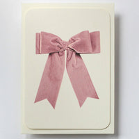 Baby Pink Velvet Bow Greeting Card - Parkette.