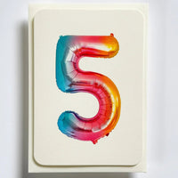 Birthday Balloon No. 5 Greeting Card - Parkette.