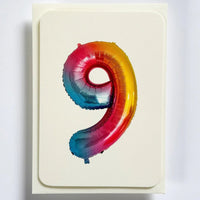 Birthday Balloon No. 9 Greeting Card - Parkette.