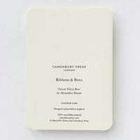 Green Velvet Bow Greeting Card - Parkette.