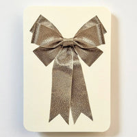Silver Bow Greeting Card - Parkette.