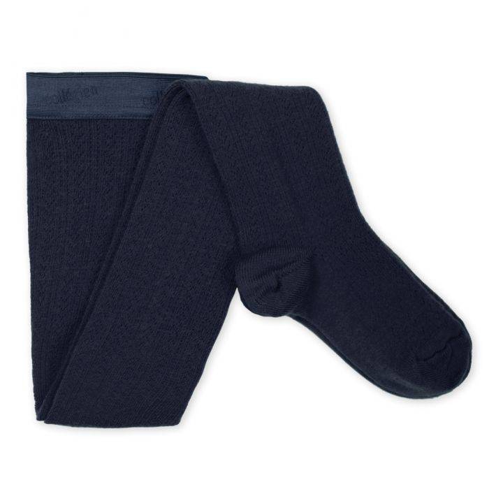Angelique Pointelle Merino Wool Tights - Midnight Blue - Parkette.