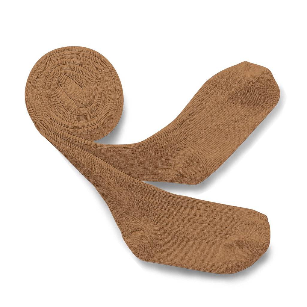 Louise Ribbed Tights - Caramel au Beurre Salé - Parkette.