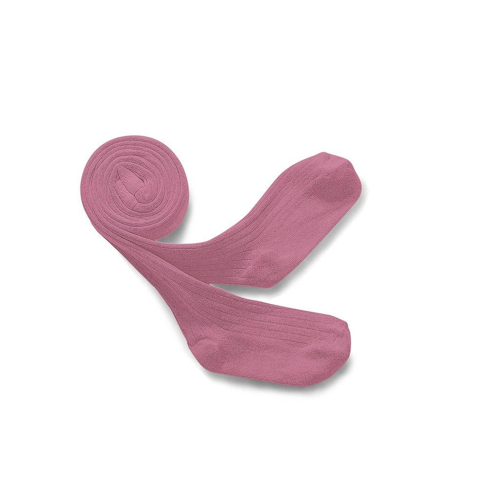Louise Ribbed Tights - Rose Bonbon - Parkette.
