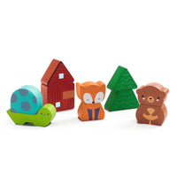 Puzz & Match Rainbow Wooden Puzzle & Building Game - Parkette.