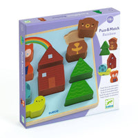 Puzz & Match Rainbow Wooden Puzzle & Building Game - Parkette.