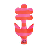 Flower Pillow in Pink Red Stripe - Parkette.
