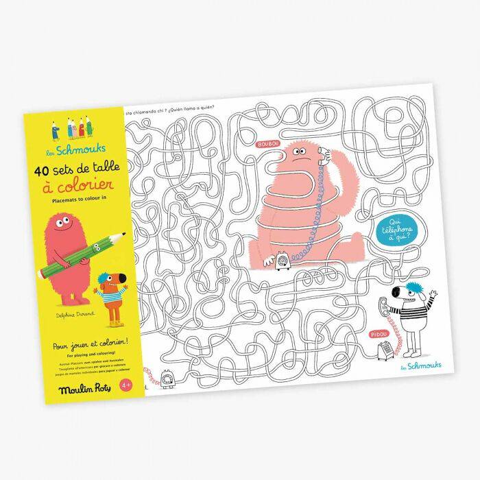 Les Schmouks Colouring Activity Placemats (40 sheets) - Parkette.