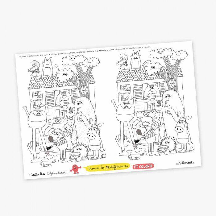 Les Schmouks Colouring Activity Placemats (40 sheets) - Parkette.