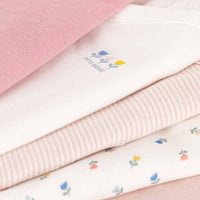 LONG-SLEEVED WRAPOVER PRINTED COTTON BODYSUITS - PACK OF 5 (Tulips) - Parkette.