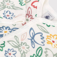 Babies Floral Pattern Velour Footed Pajamas - Parkette.