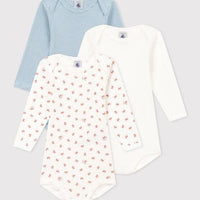 Long Sleeved Cotton Bodysuits 3-pack - Foxes - Parkette.