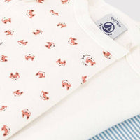 Long Sleeved Cotton Bodysuits 3-pack - Foxes - Parkette.
