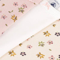 Set of 3 Long-sleeved Cotton Flower Bodysuits - Parkette.