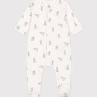 Printed Cotton Sleepsuit - Bunnies - Parkette.