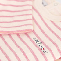 Babies Long Sleeved Tube Knit T Shirt - Pink - Parkette.