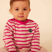 BABIES' THICK COTTON BRETON TOP - PINK - Parkette.