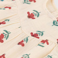 SHORT-SLEEVED PATTERNED COTTON GAUZE BLOUSE - Parkette.
