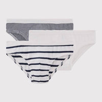 Boys' Striped Cotton Briefs 3 Pack - Parkette.