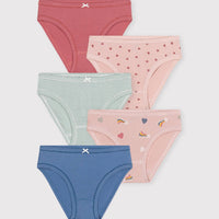 Kids Heart Patterned Cotton Briefs - 5-Pack - Parkette.