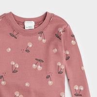 Cherry Print on Jazzberry Ground PJ Set - Parkette.